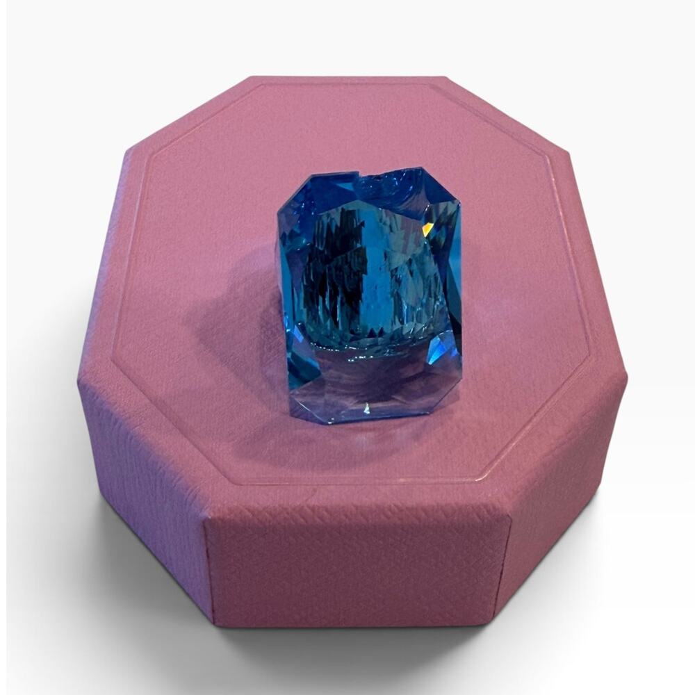 Swarovski Lucent cocktail ring Oversized Octagon cut, Blue 52 / 6 USA damage